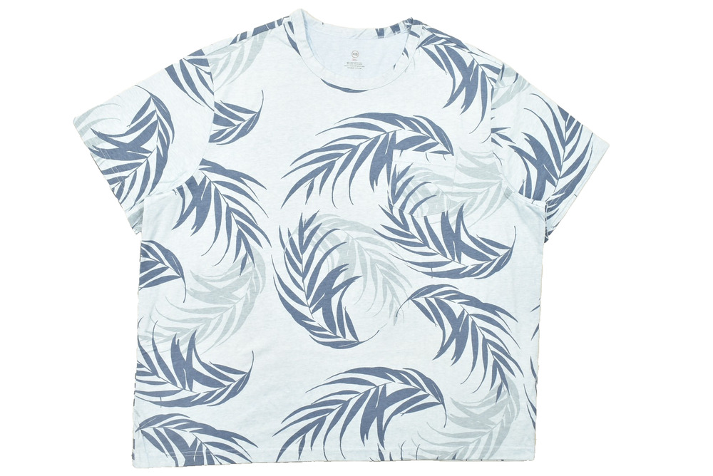 Men's Harbor Bay Palm Leaf Print T-Shirt Plus Size 3XL 60% Cotton 40% Polyester